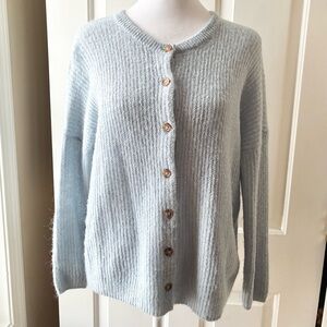 Madewell Women's Button-Up Cardigan Sweater Round Neck Light Blue Size XS